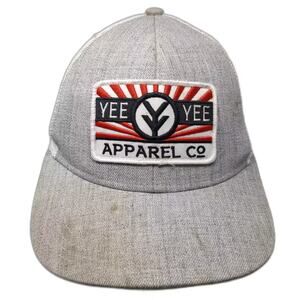 Yee Yee Trucker Hat Gray Red Snapback OS Adjustable Embroidered Patch Logo